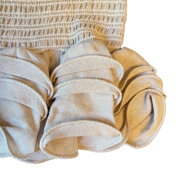 NWT Petersyn Barrett Skirt Linen Ruffles Smocked Size Large Solid Not Fl… - Picture 6 of 10